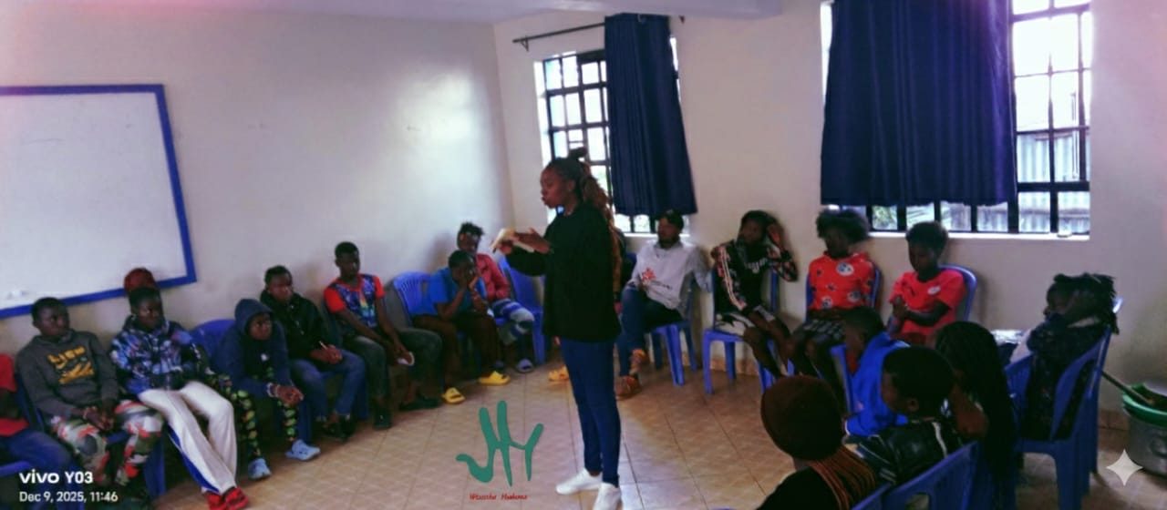 A youth dialogue forum in session in Korogocho